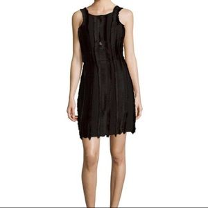 Black Sandro Rogee Fringe Dress Size 3/L